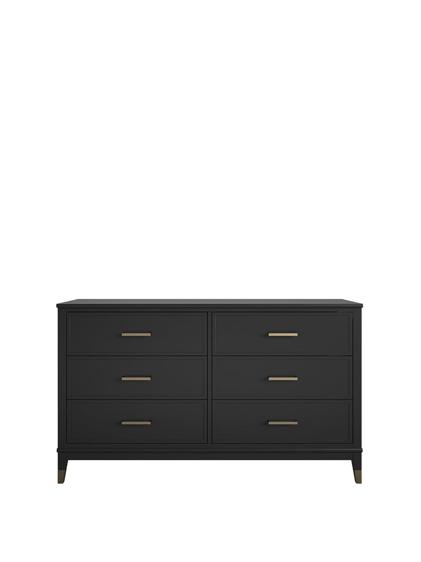 CosmoLiving by Cosmopolitan Westerleigh 6 Drawer Chest Black/Gold