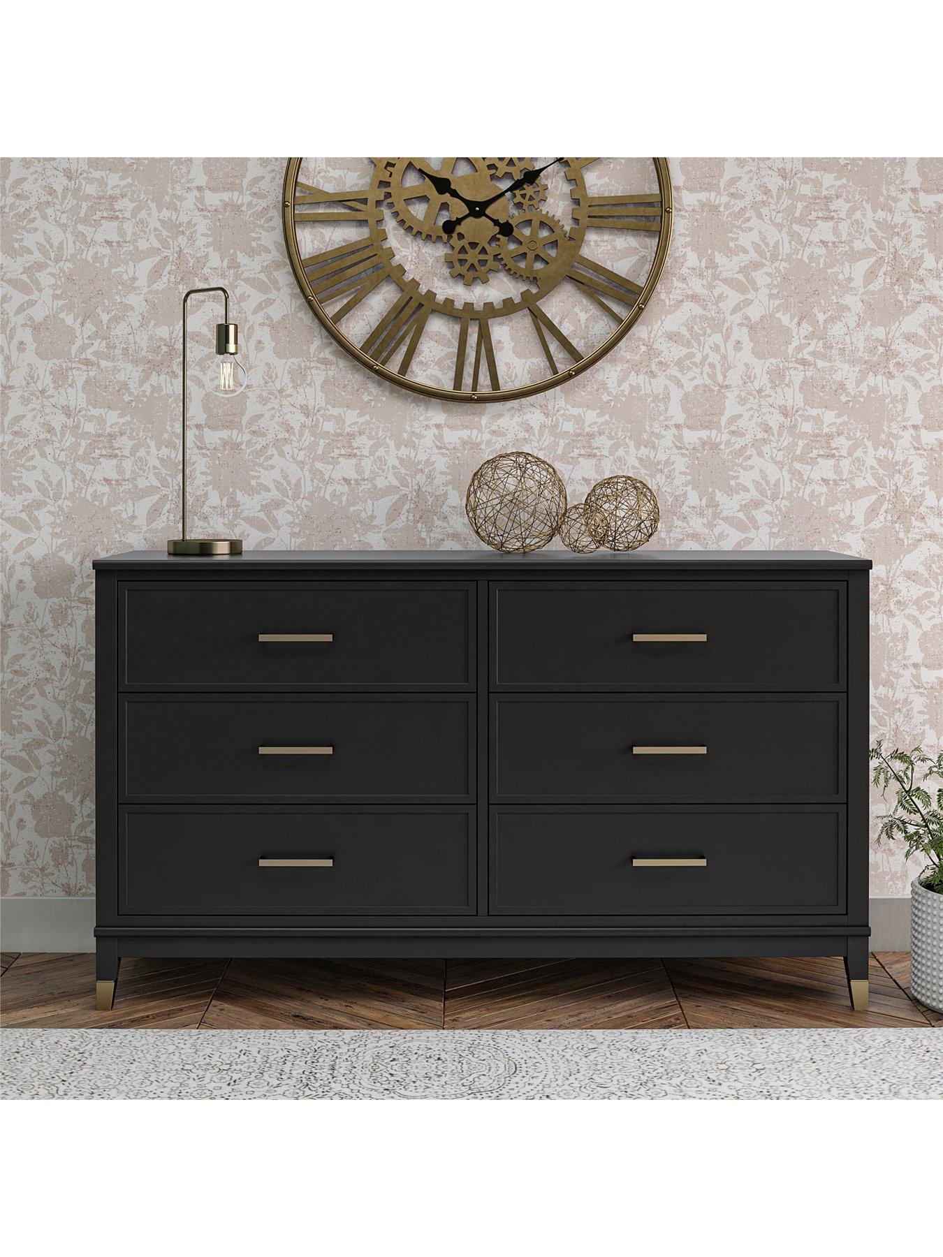 CosmoLiving by Cosmopolitan Westerleigh 6 Drawer Chest Black/Gold