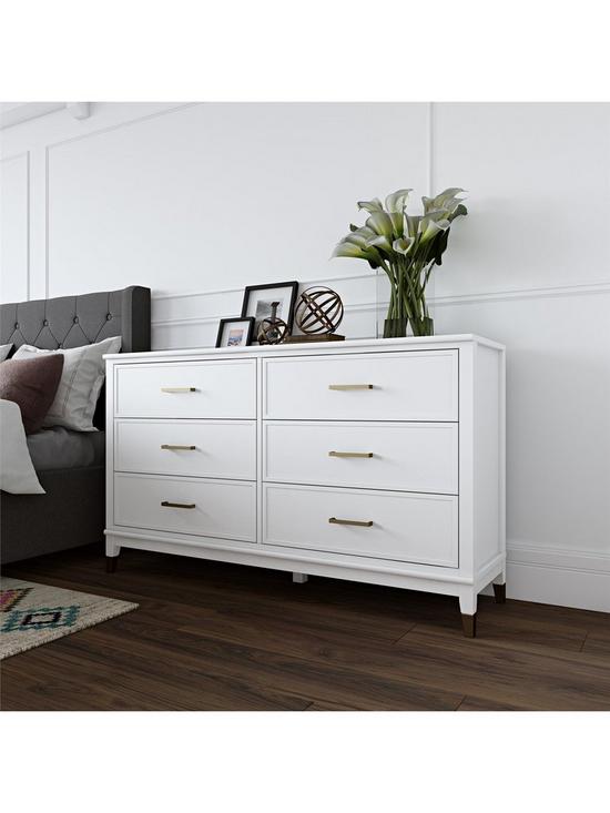 stillFront image of cosmoliving-by-cosmopolitan-westerleigh-6-drawer-dressing-table-white
