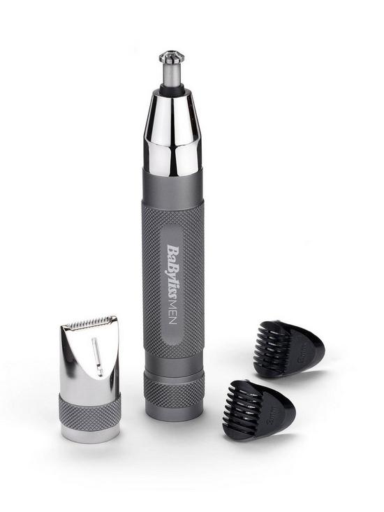 front image of babyliss-mennbspsuper-x-metal-series-high-performance-diamond-precision-nose-trimmer