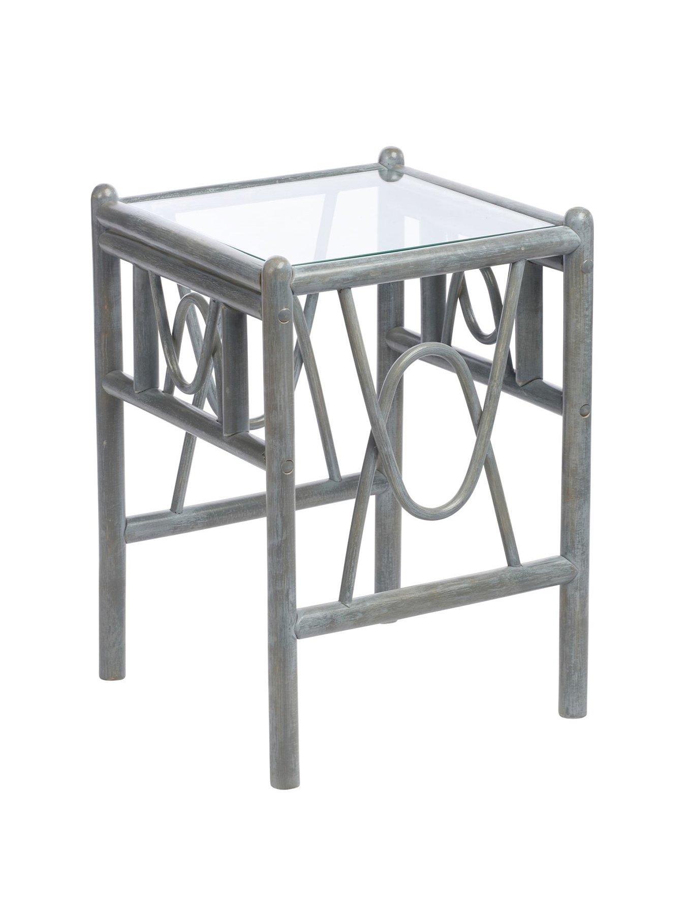 Product photograph of Desser Grey Bali Conservatory Lamp Table from very.co.uk