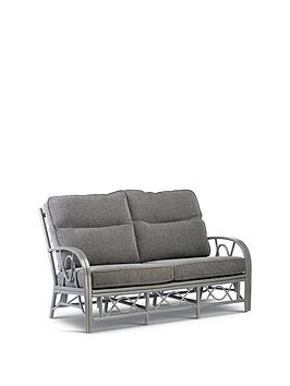 Product photograph of Desser Grey Bali Conservatory 3-seater Sofa from very.co.uk