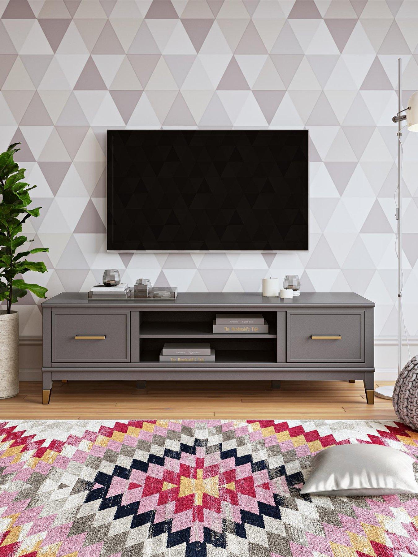 Image 5 of 6 of CosmoLiving by Cosmopolitan Westerleigh TV&nbsp;Stand -&nbsp;Graphite Grey&nbsp;- fits up to&nbsp;65 Inch