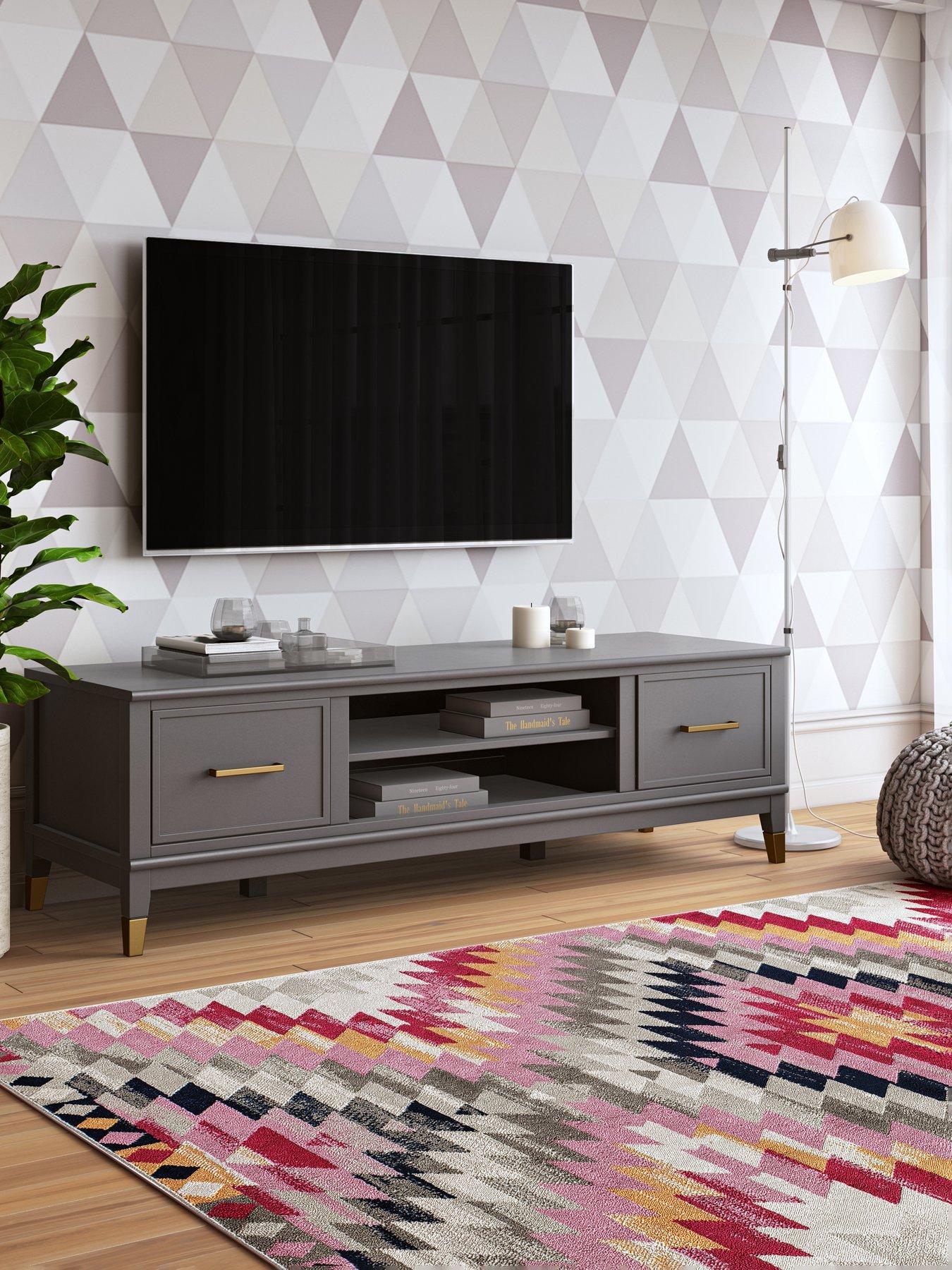 Image 6 of 6 of CosmoLiving by Cosmopolitan Westerleigh TV&nbsp;Stand -&nbsp;Graphite Grey&nbsp;- fits up to&nbsp;65 Inch