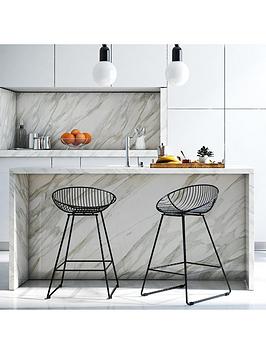 Product photograph of Cosmoliving By Cosmopolitan Ellis Wire Bar Stool - Black from very.co.uk