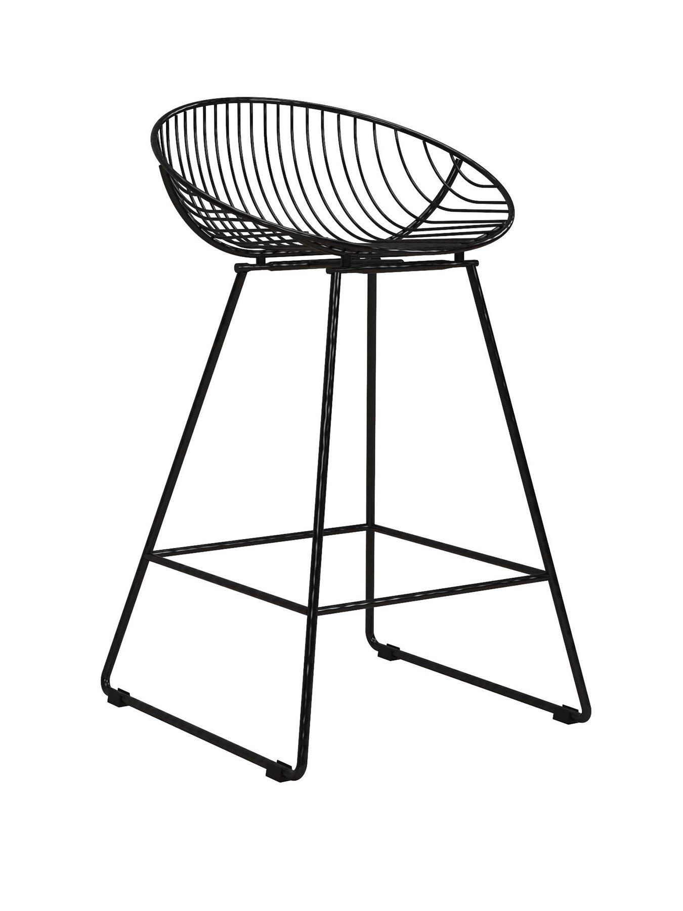 Black wire store bar stools