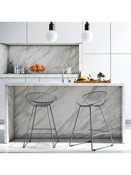 Product photograph of Cosmoliving By Cosmopolitan Ellis Wire Bar Stool - Grey from very.co.uk