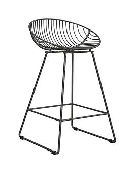 Product photograph of Cosmoliving By Cosmopolitan Ellis Wire Bar Stool - Grey from very.co.uk