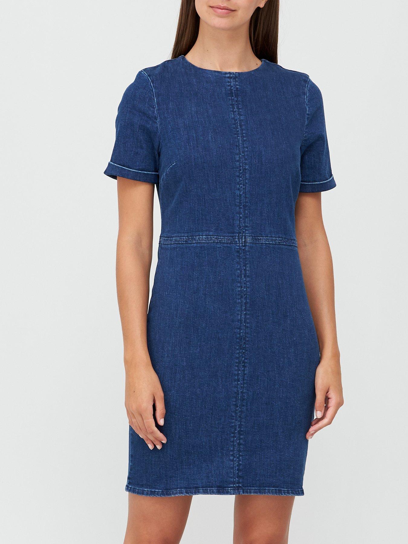 short sleeve denim dress uk