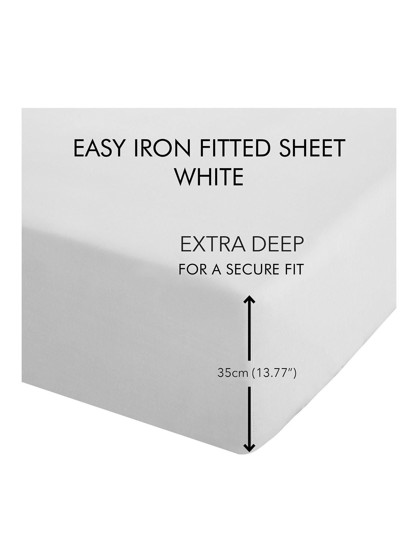 Catherine Lansfield Easy Iron Percale Extra Deep Fitted Sheet – White ...