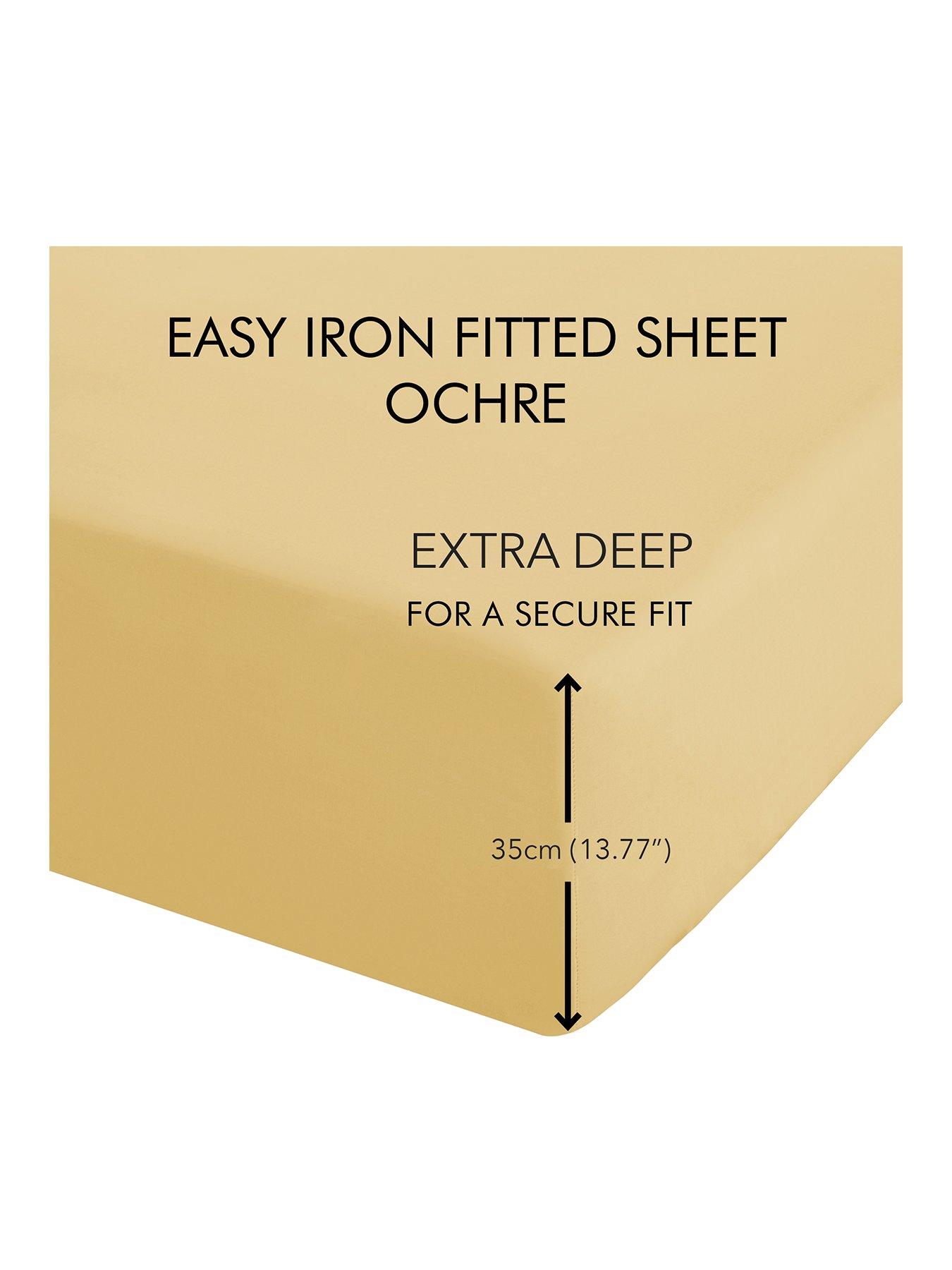 Catherine Lansfield Easy Iron Percale Extra Deep Fitted Sheet Ochre very.co.uk