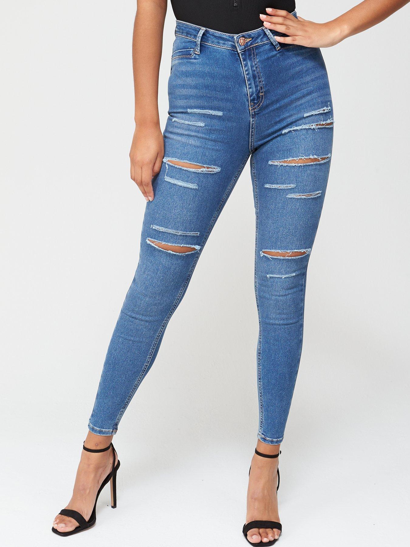 womens ripped skinny jeans uk