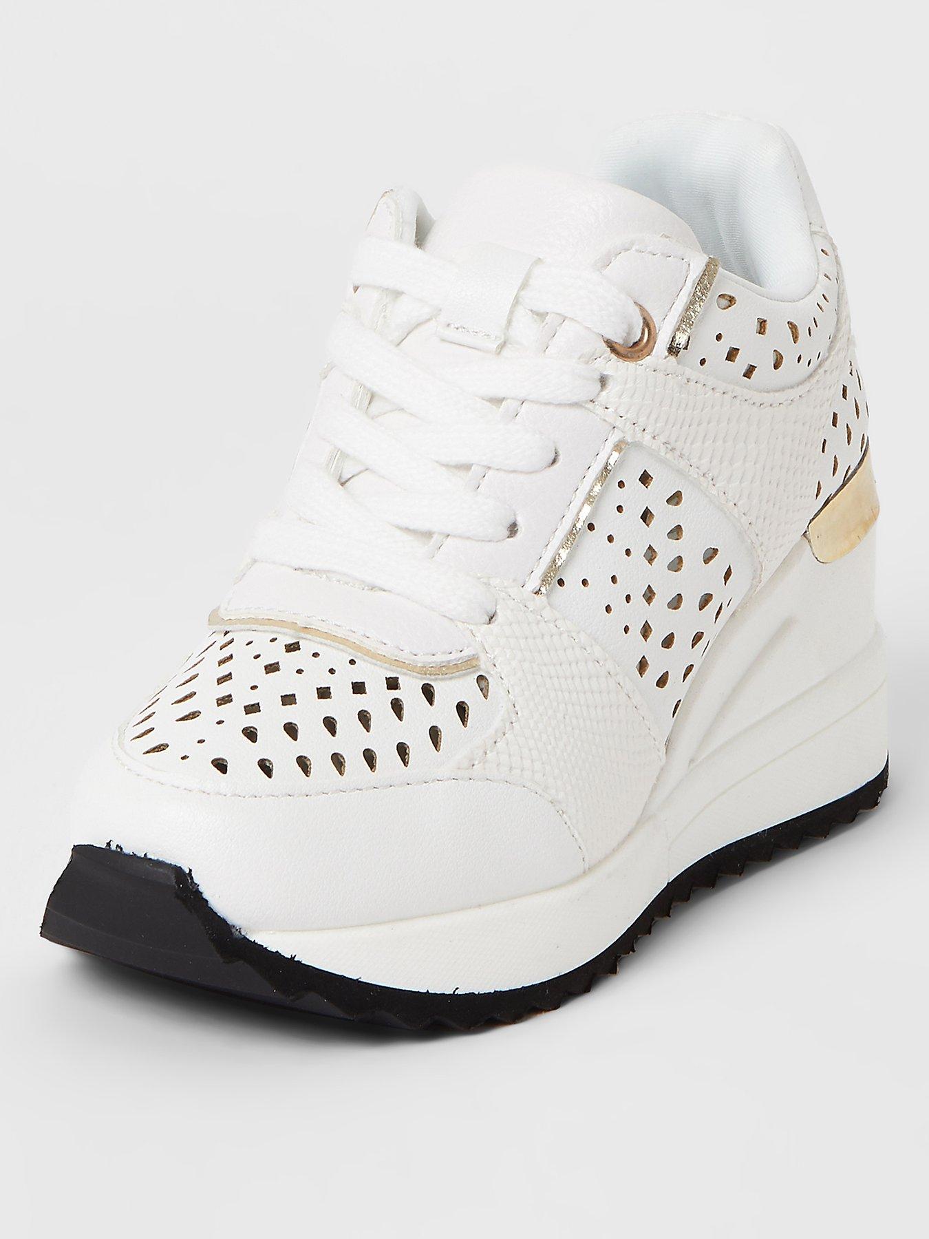 white heeled trainers