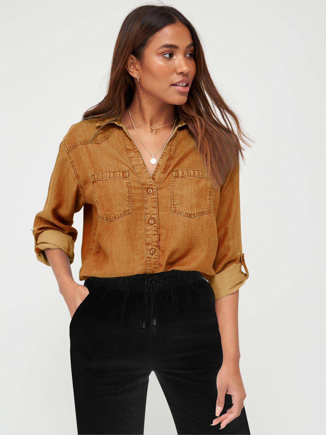 brown shirt women