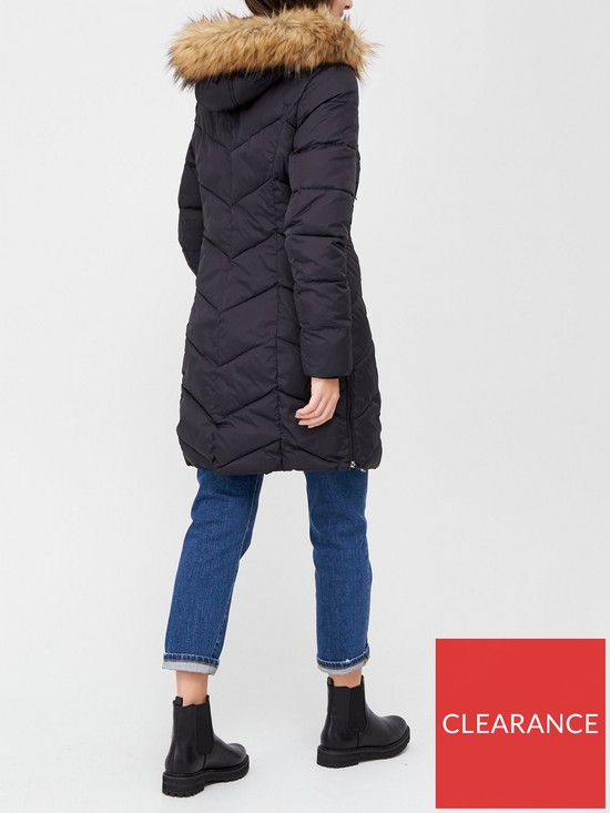 stillFront image of v-by-very-premium-padded-coat-with-woven-trim-black