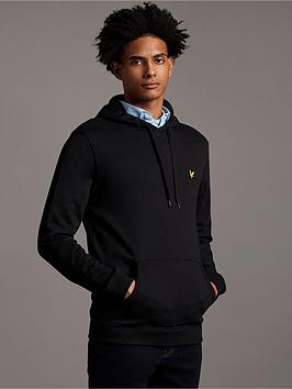 lyle & scott pullover hoodie - black