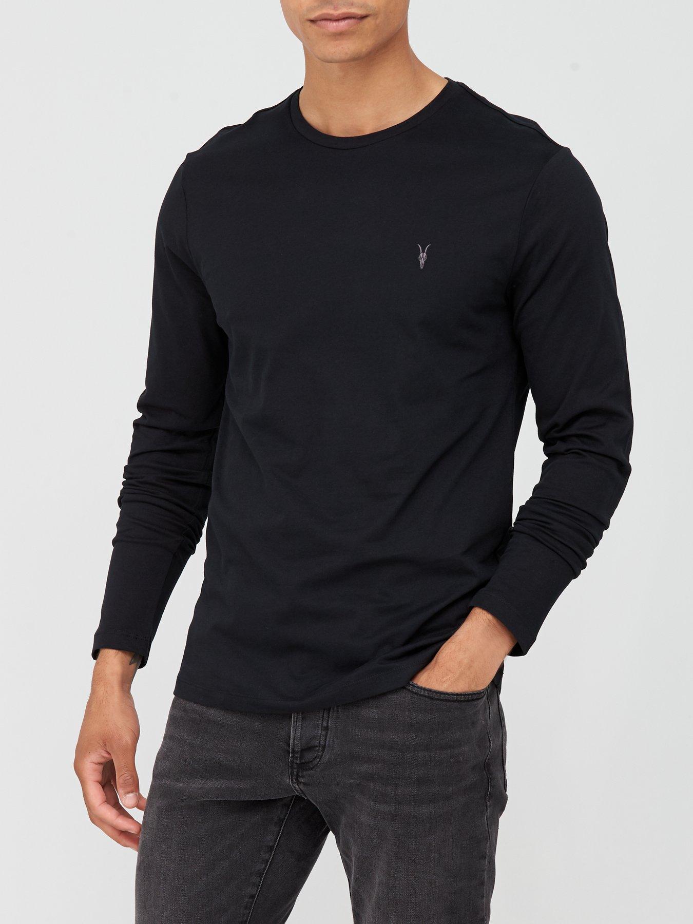 Image 1 of 4 of AllSaints Brace Long Sleeve T-Shirt - Black