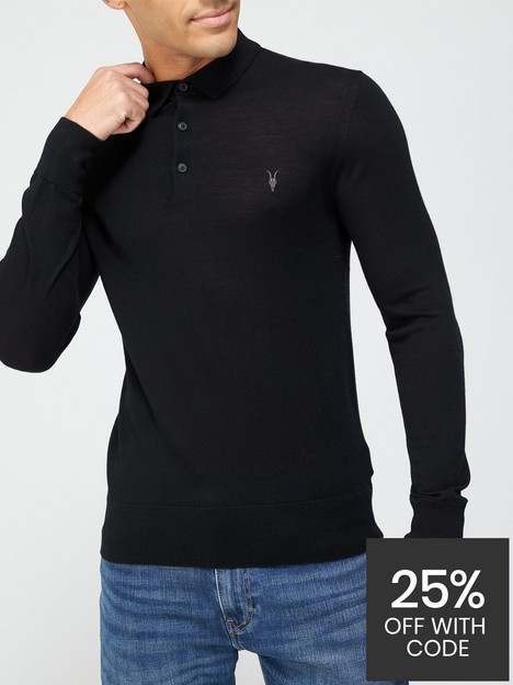 allsaints-mode-merino-long-sleeve-knitted-polo-shirt-black