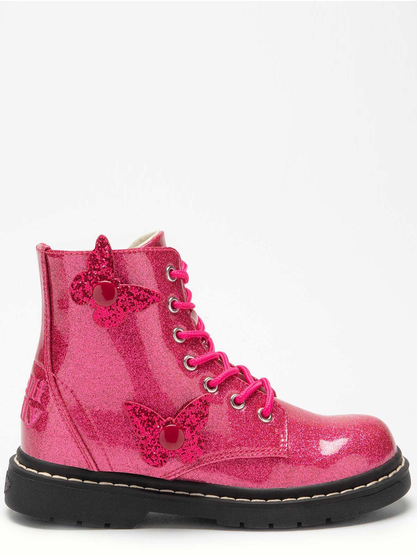 Lelli Kelly Girls Glitter Fairy Wings Ankle Boot Pink Glitter Very Co Uk