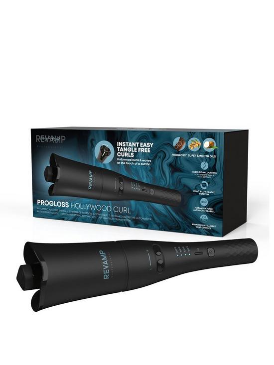 front image of revamp-progloss-hollywood-curl-automatic-rotating-hair-curler-cl-2000