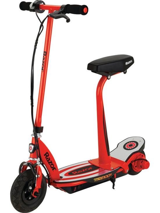front image of razor-powercore-e100s-24v-scooter-red