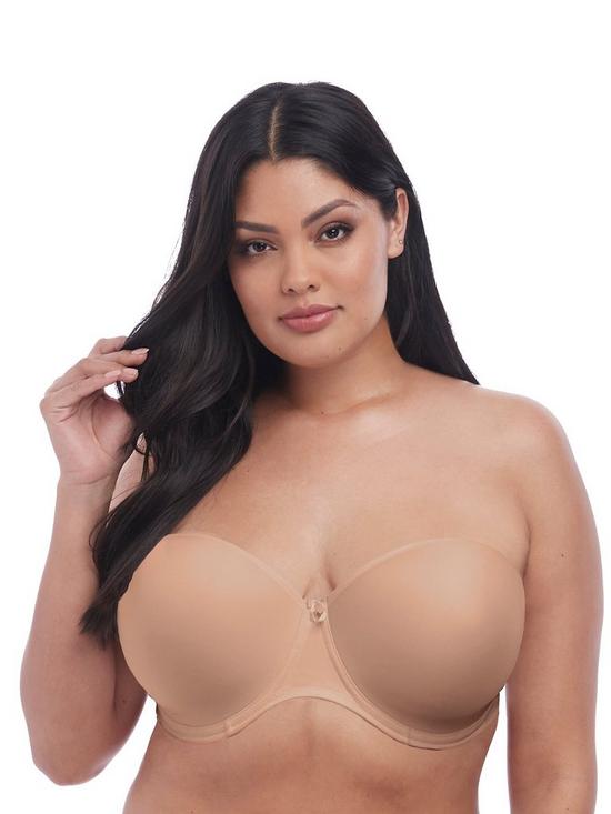 front image of elomi-smooth-moulded-strapless-seamless-underwire-t-shirt-bra-nude