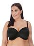  image of elomi-smooth-moulded-strapless-seamless-underwire-t-shirt-bra-black