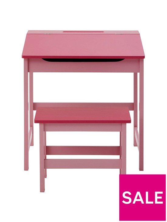 front image of premier-housewares-kids-desk-and-stool-set--pink