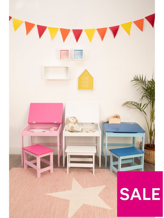 stillFront image of premier-housewares-kids-desk-and-stool-set--pink