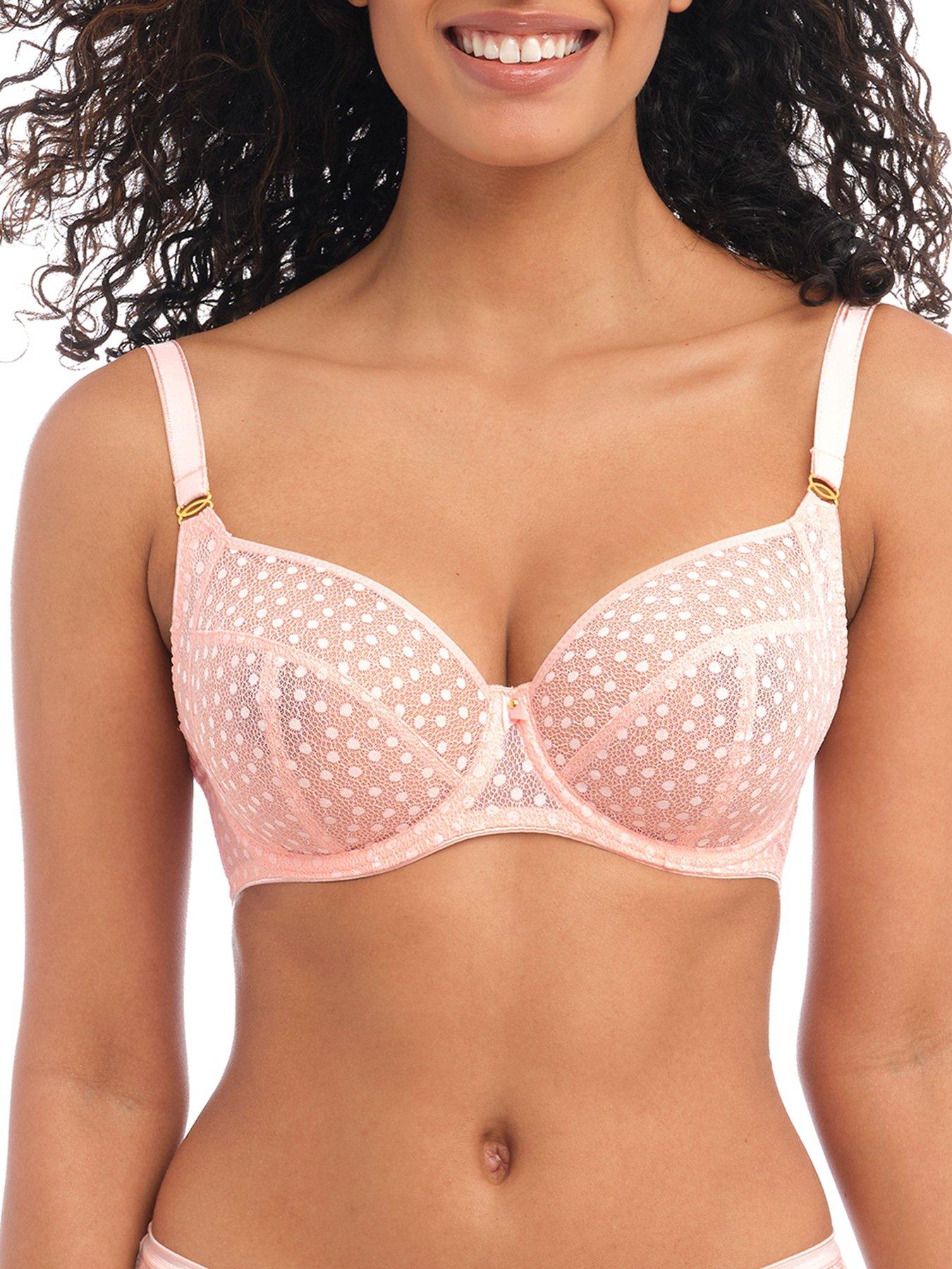 Image 1 of 3 of Freya Starlight Underwired Hero Balcony Side Support Bra K cup Rosewater Bra - Pink