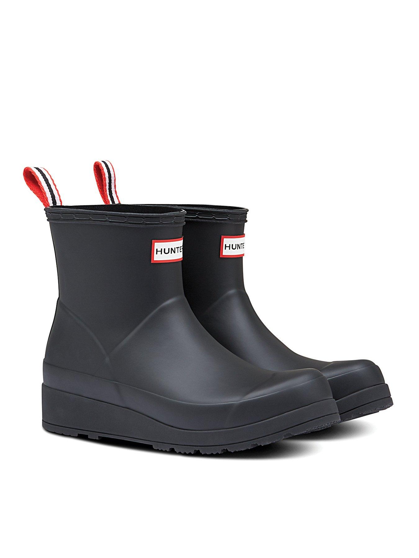 Hunter Play Short Wellington Boot = Black