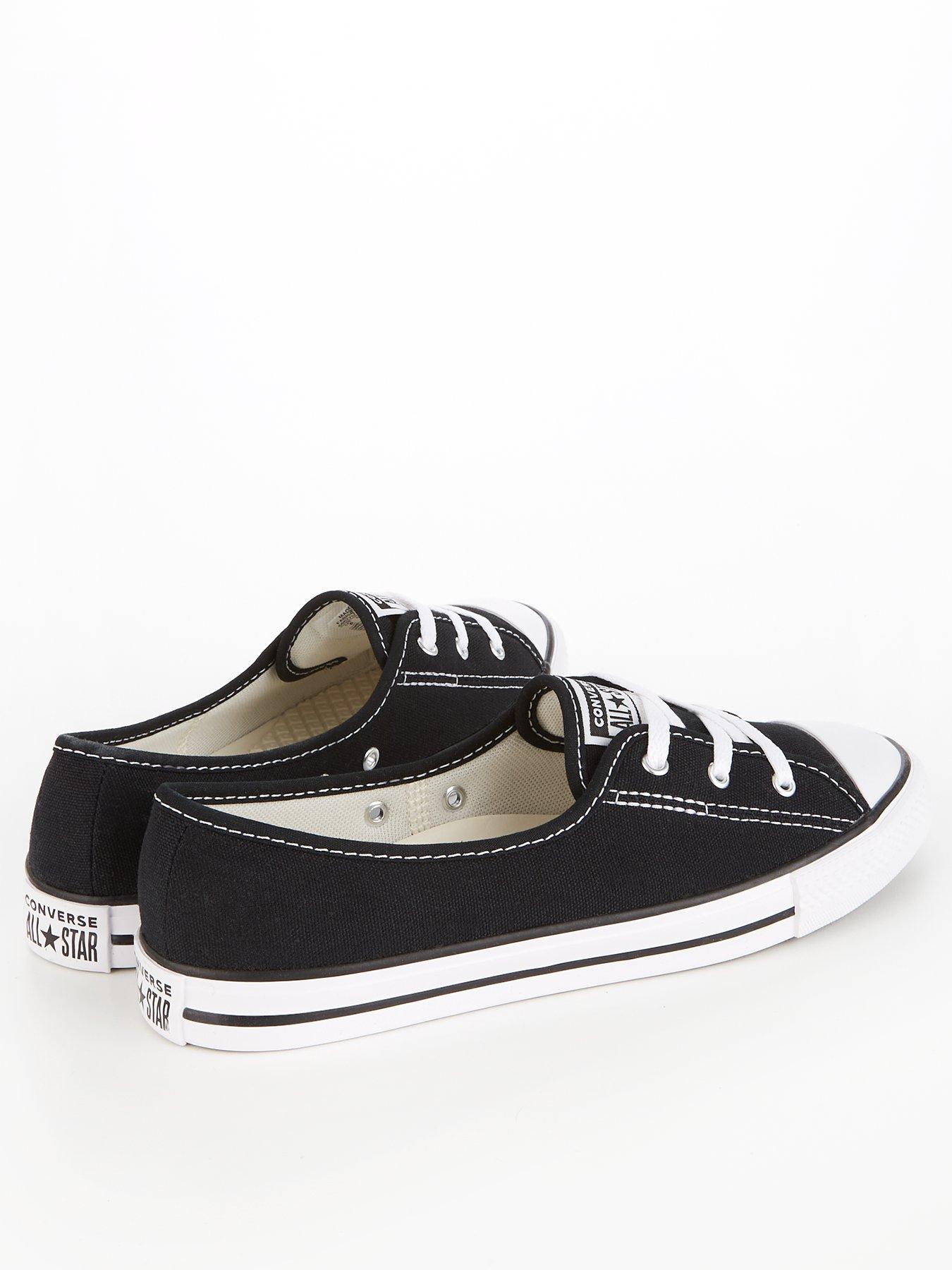 Converse Womens Ballet Lace Slip Trainers Black White very