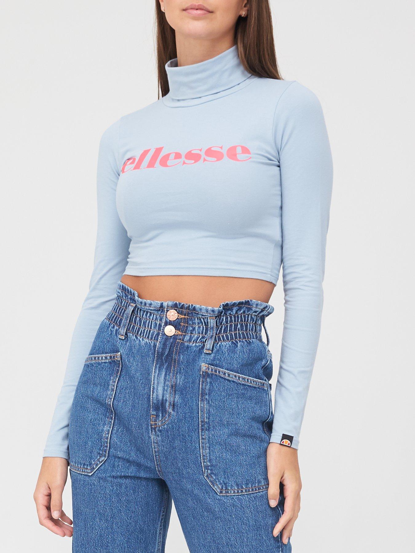 ellesse long sleeve crop polo top