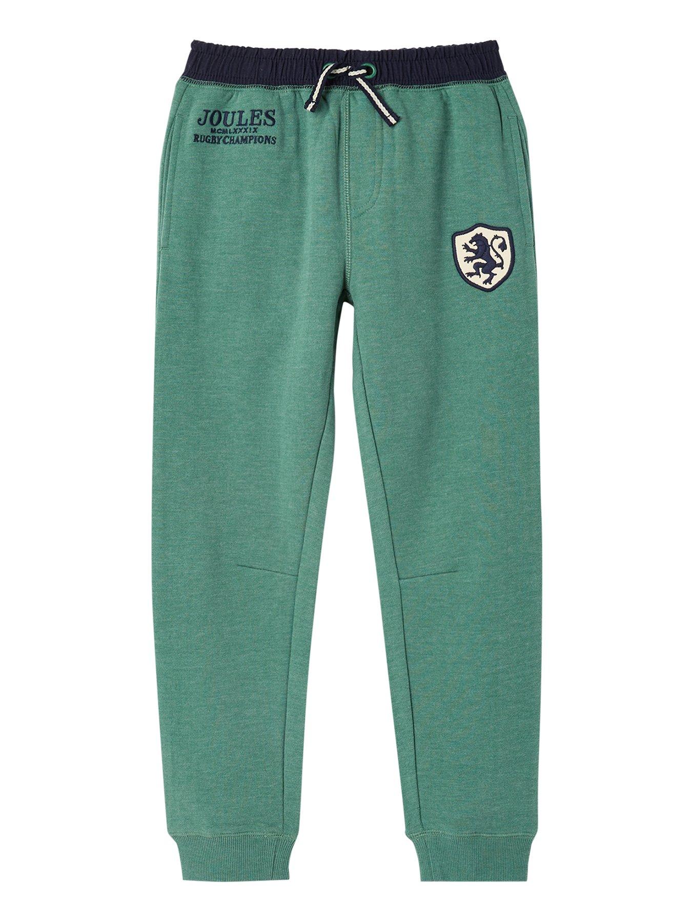 boys green tracksuit bottoms