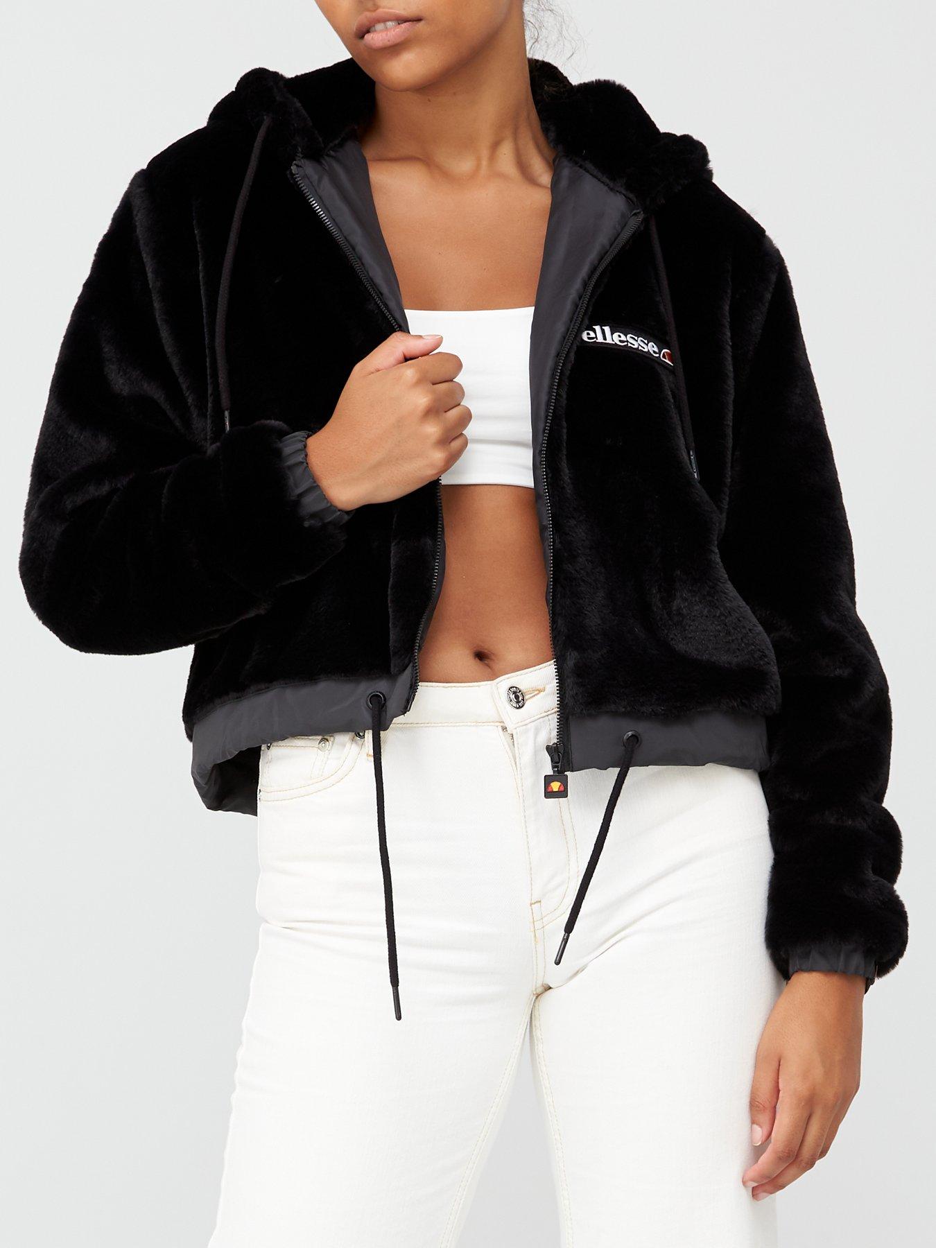 ellesse faux fur hoodie