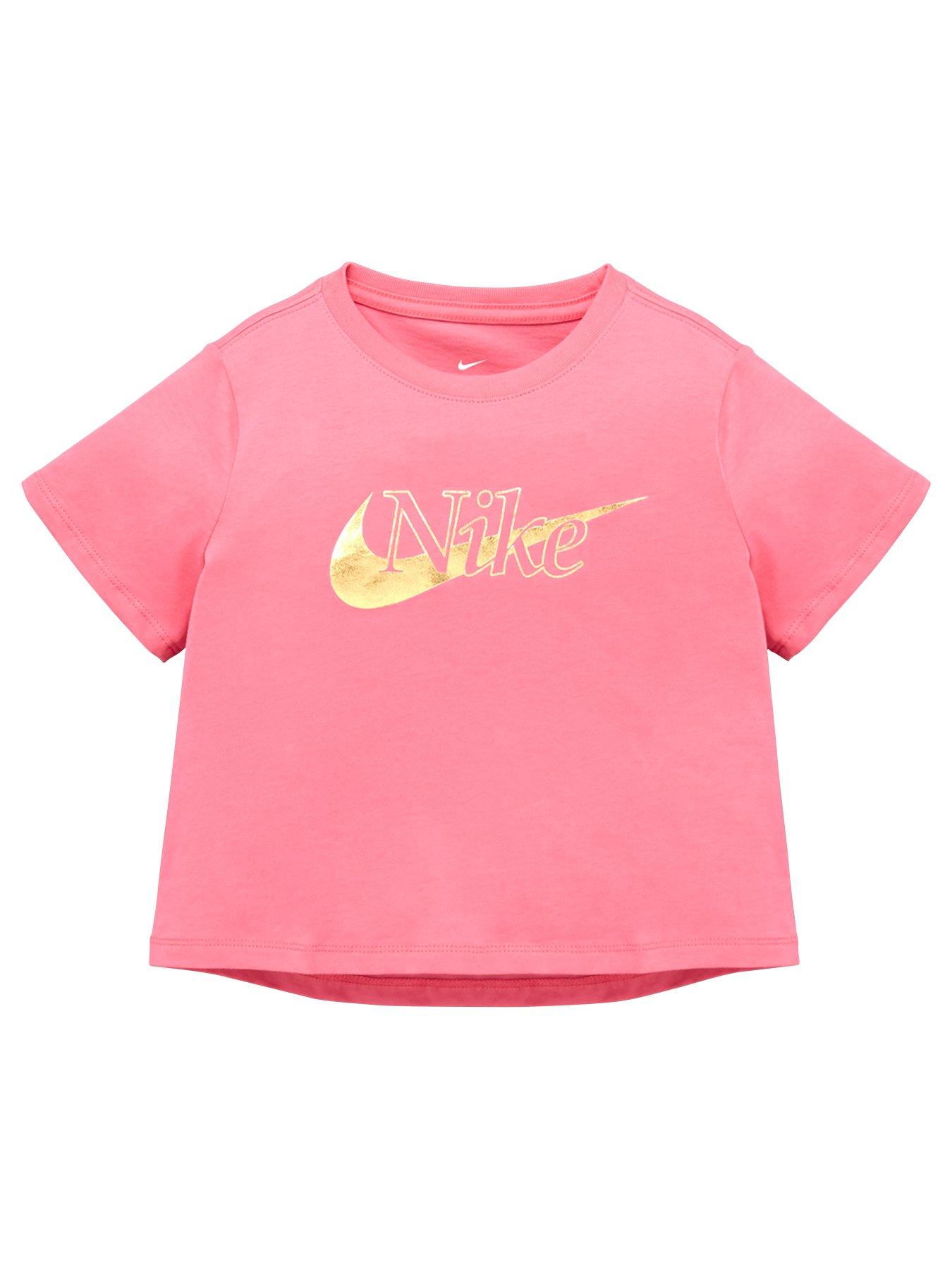 Nike Girls NSW Crop Tee - Pink Gold | very.co.uk