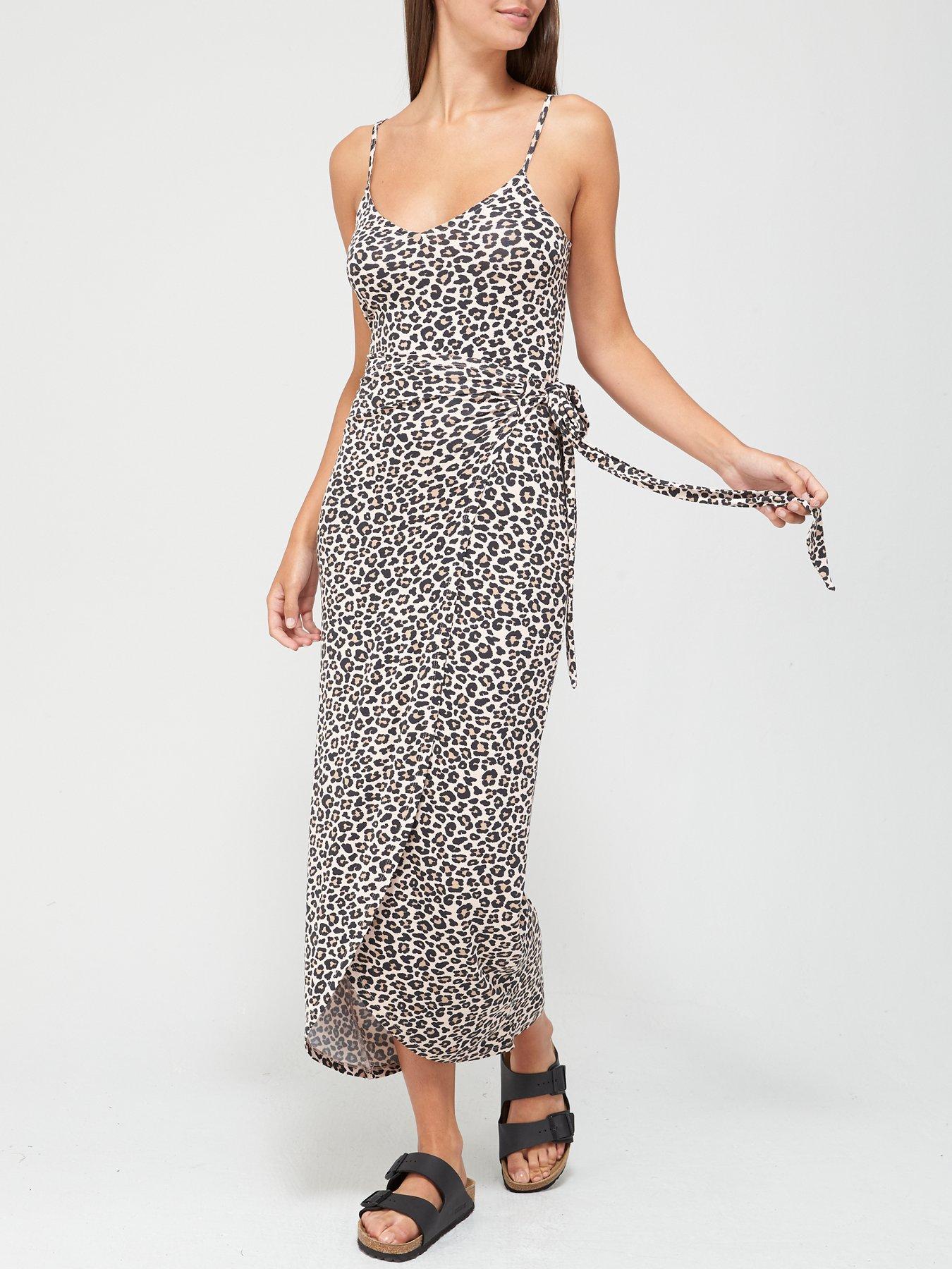 jersey wrap midi dress