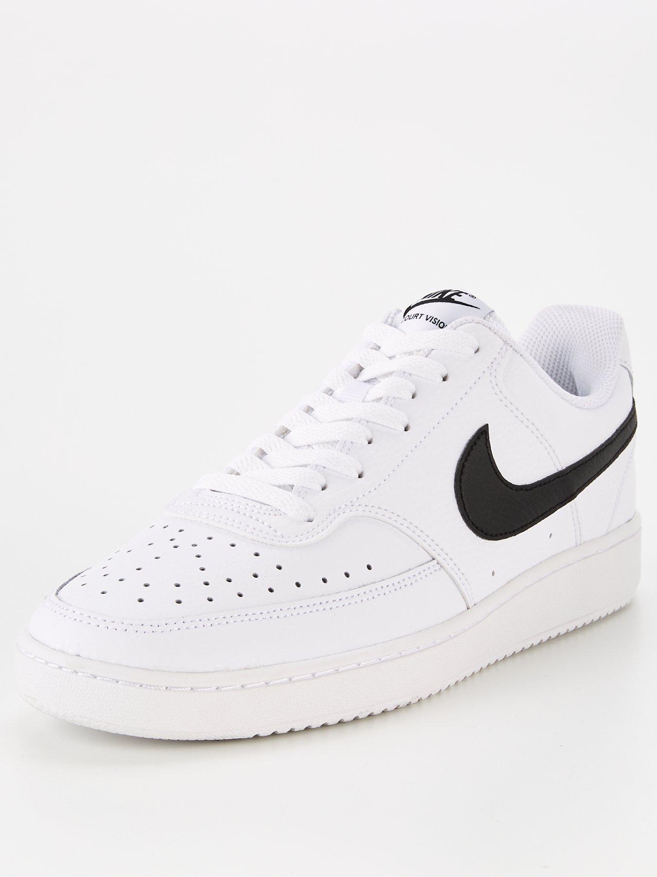 nike black and white court vision low trainers