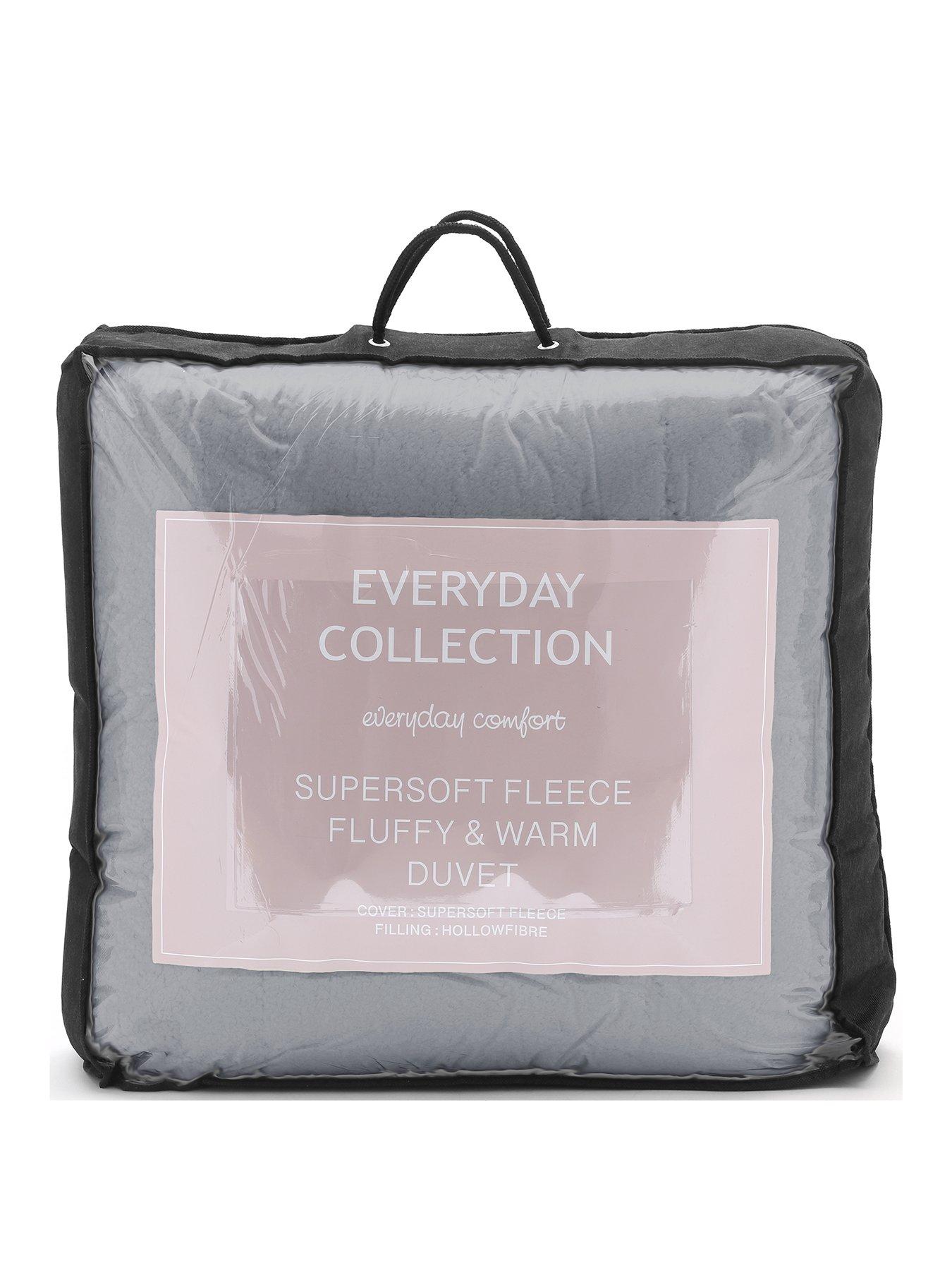 Product photograph of Cascade Home Teddy Fleece 13 5 Tog Duvet Ndash Grey from very.co.uk