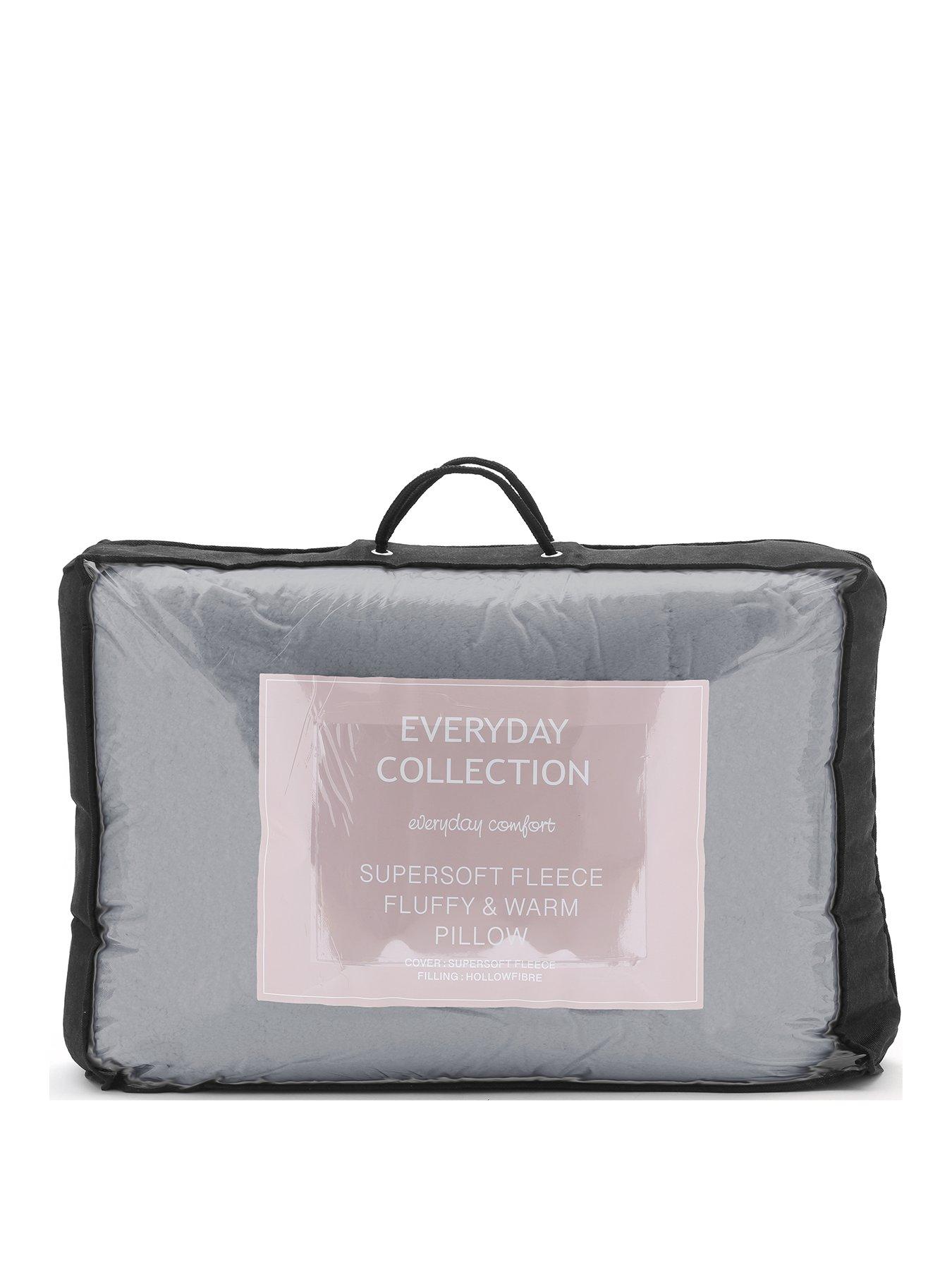 Product photograph of Very Home Teddy Fleece Pillow Pair Ndash Grey from very.co.uk