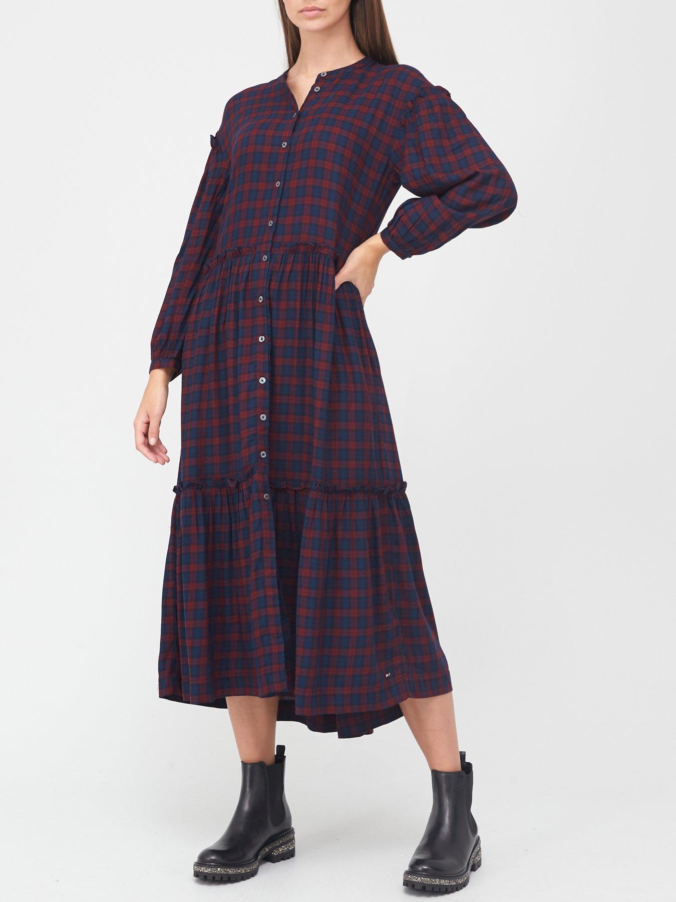 red tartan shirt dress uk