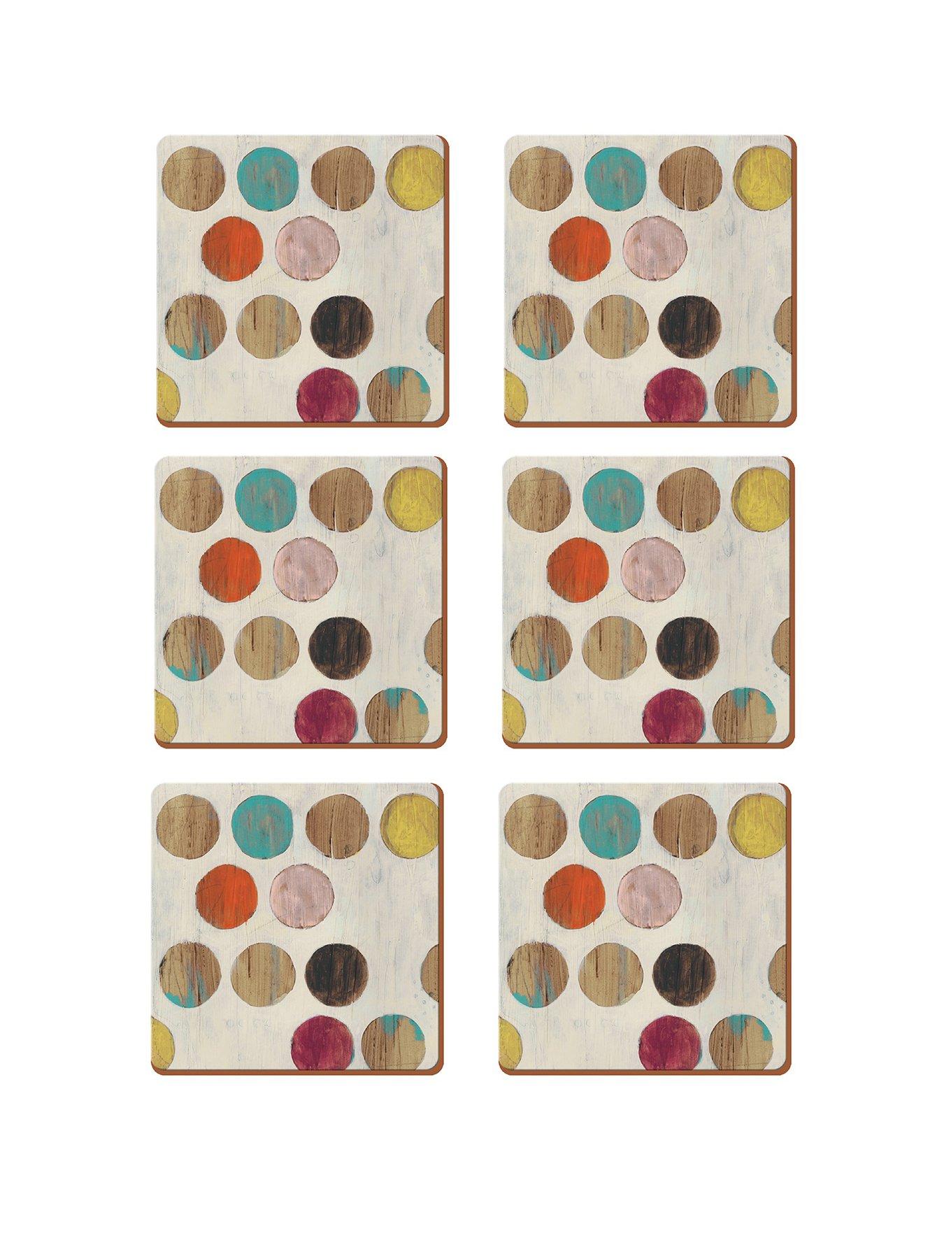 Product photograph of Creative Tops Retro Spot Coasters Ndash Set Of 6 from very.co.uk