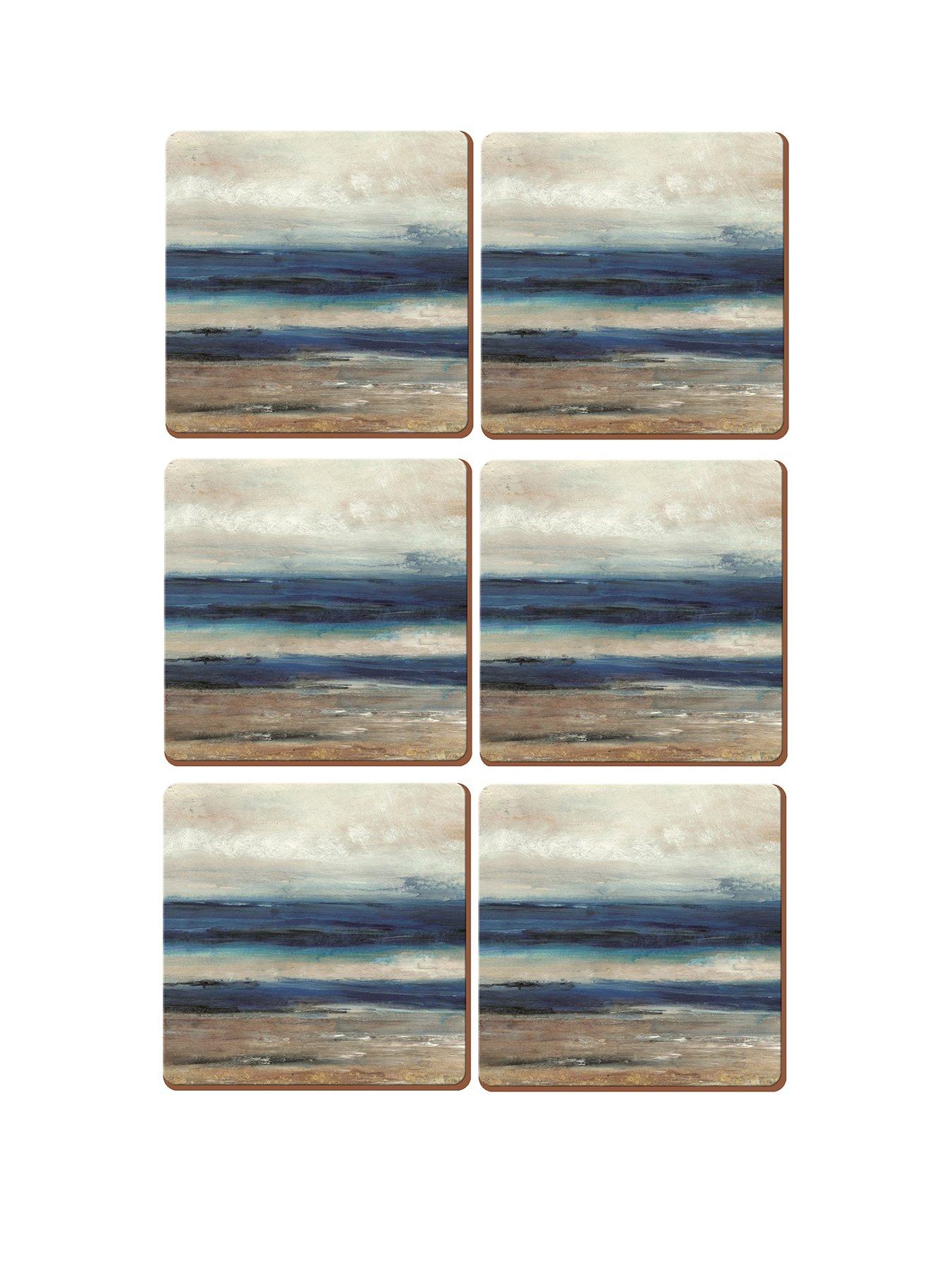Product photograph of Creative Tops Abstract Ocean View Coasters Ndash Set Of 6 from very.co.uk