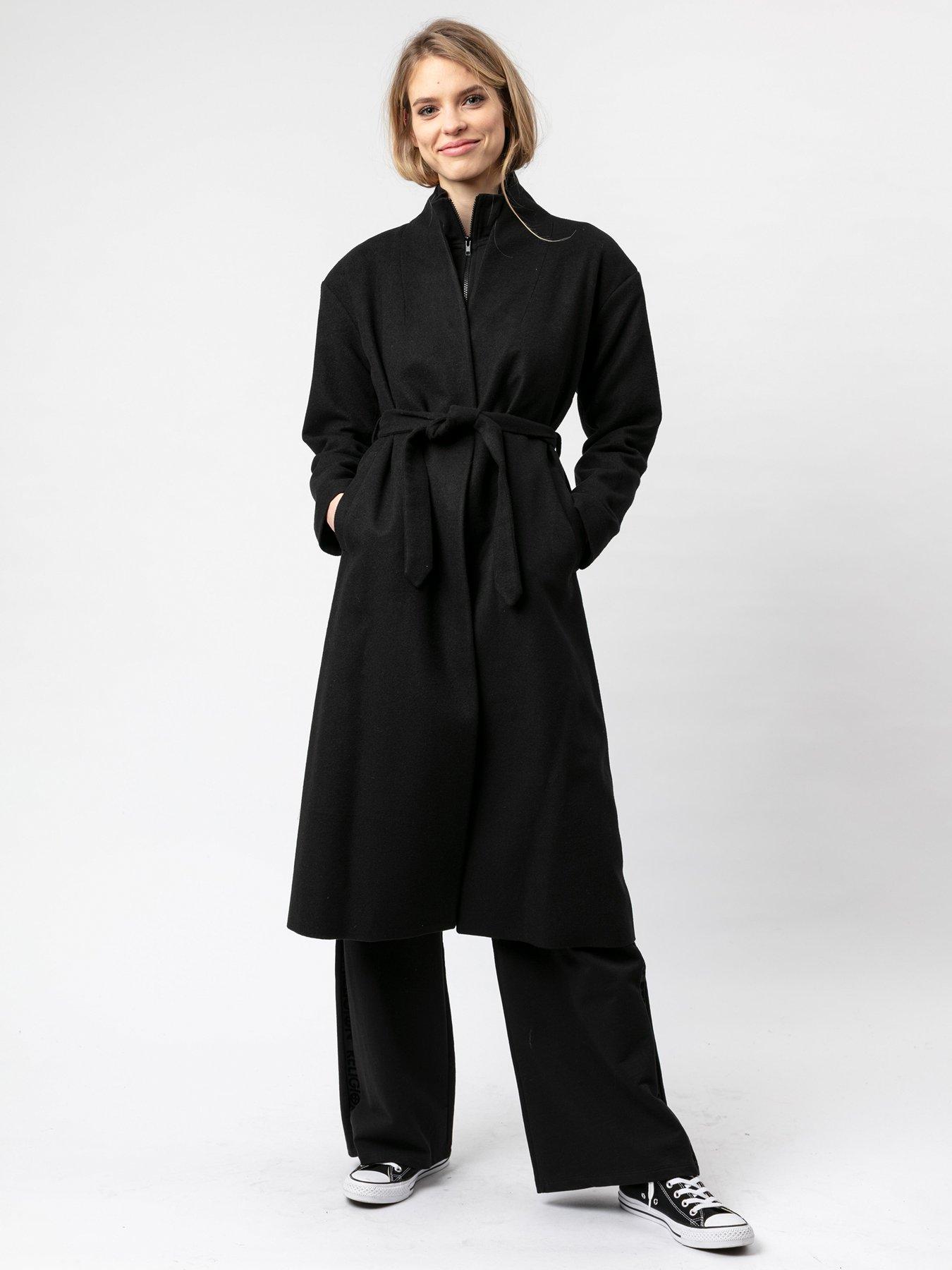 casual black coat womens