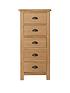 image of k-interiors-shelton-ready-assembled-solid-wood-5-drawer-tall-boy