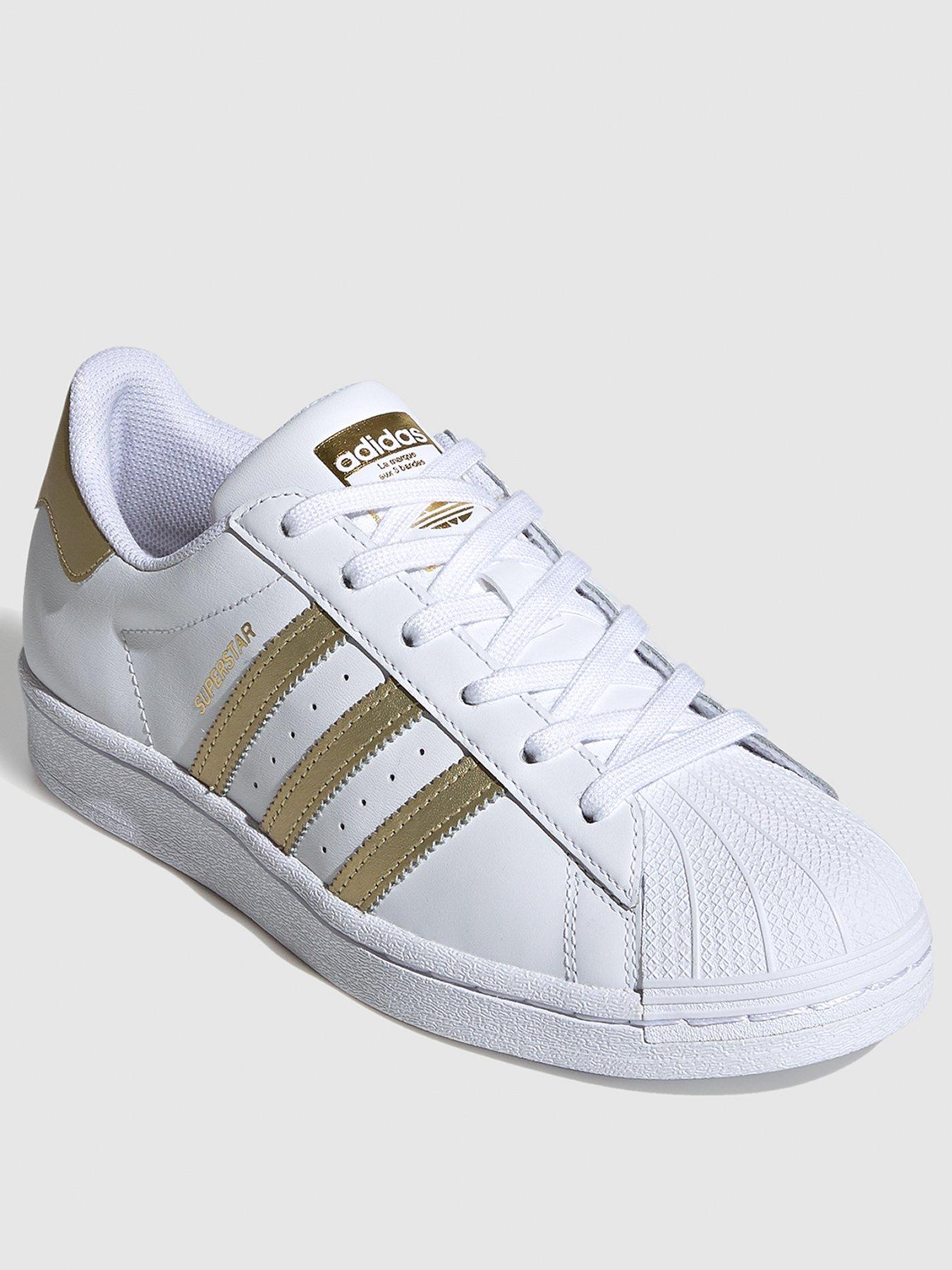 adidas Originals Superstar - White/Gold | very.co.uk