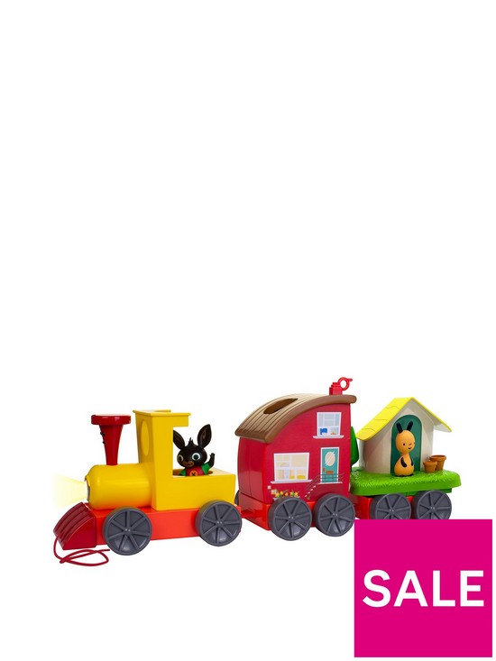 front image of bing-lights-and-sounds-train-with-mini-playsets