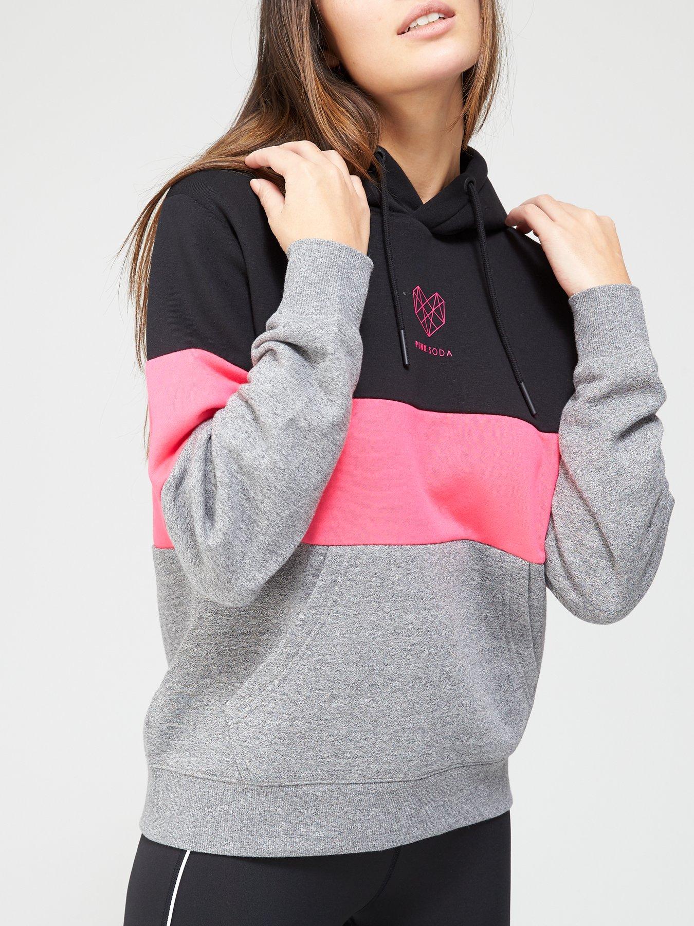 pink soda sport logo panel hoodie