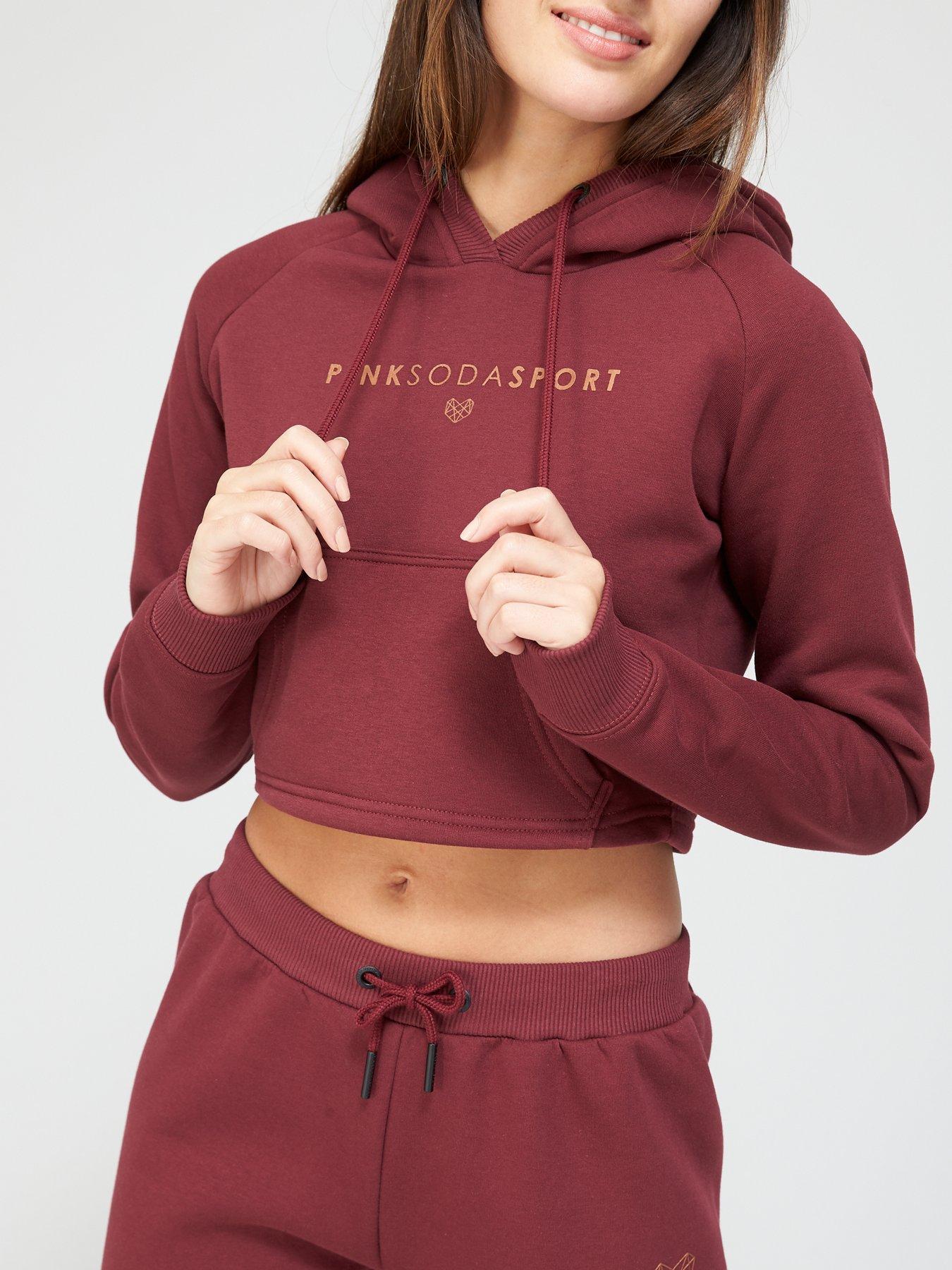 pink soda crop hoodie