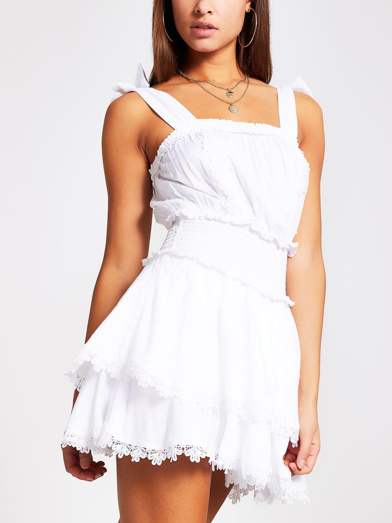 river island ruffle playsuit